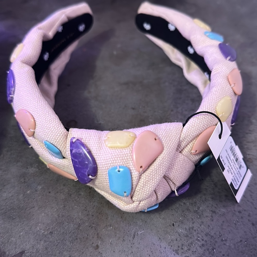RAINBOW PEBBLE MOSAIC KNOTTED HEADBAND - Lele Sadoughi